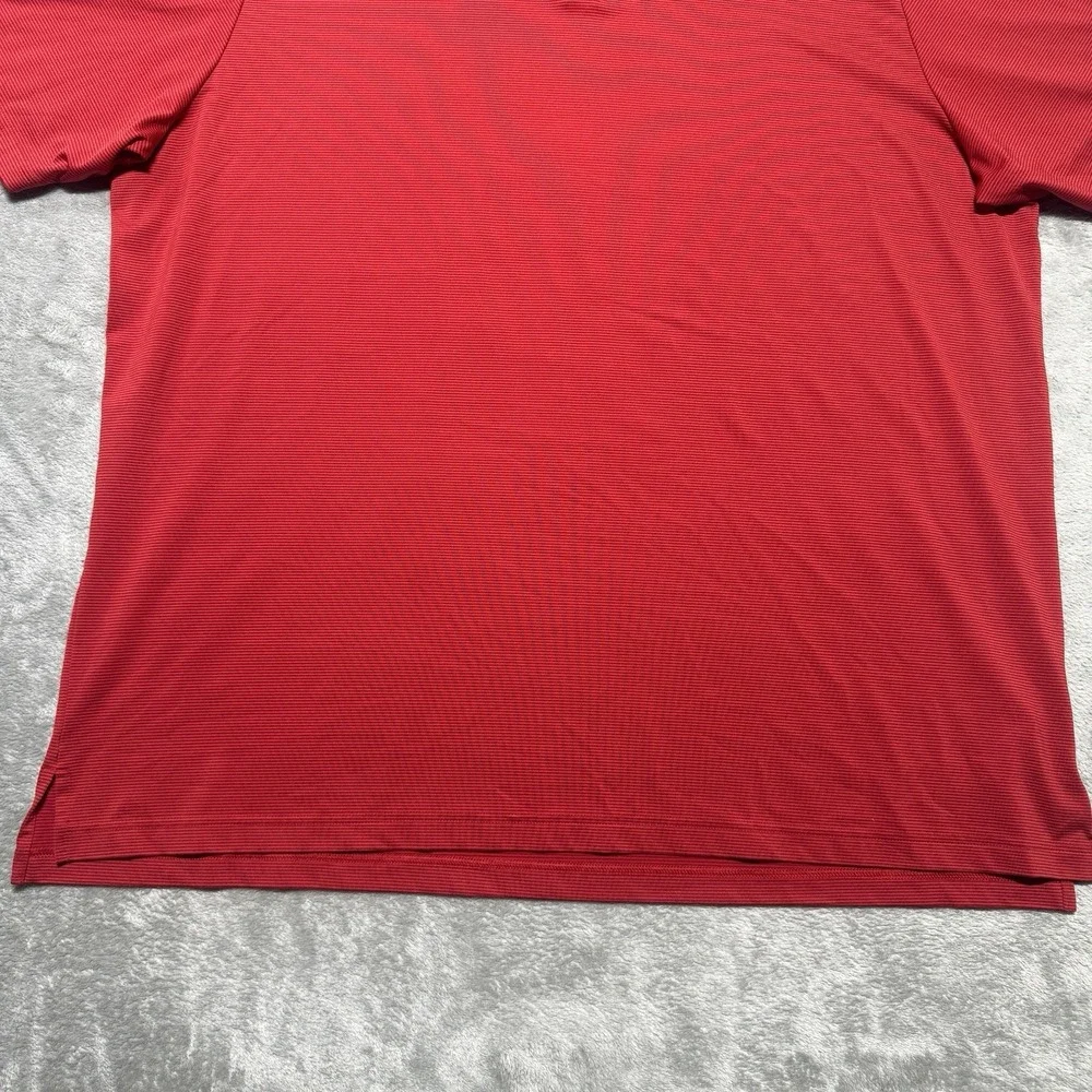 Adidas‎ Golf Polo Shirt Men's 2XL Red Striped Short Sleeve Activewear